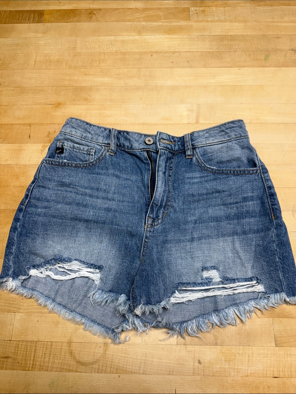KanCan Blue Distressed Fray Hem Denim Cutoff Shorts
